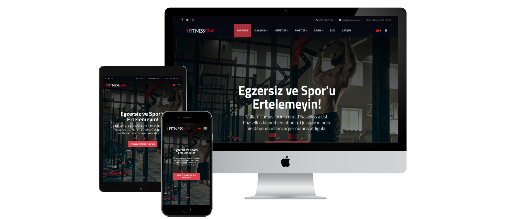 Fitness & Spor Salonu Kurumsal Tema #2 - Asil.net.tr - Yazılım ve Hosting Firması