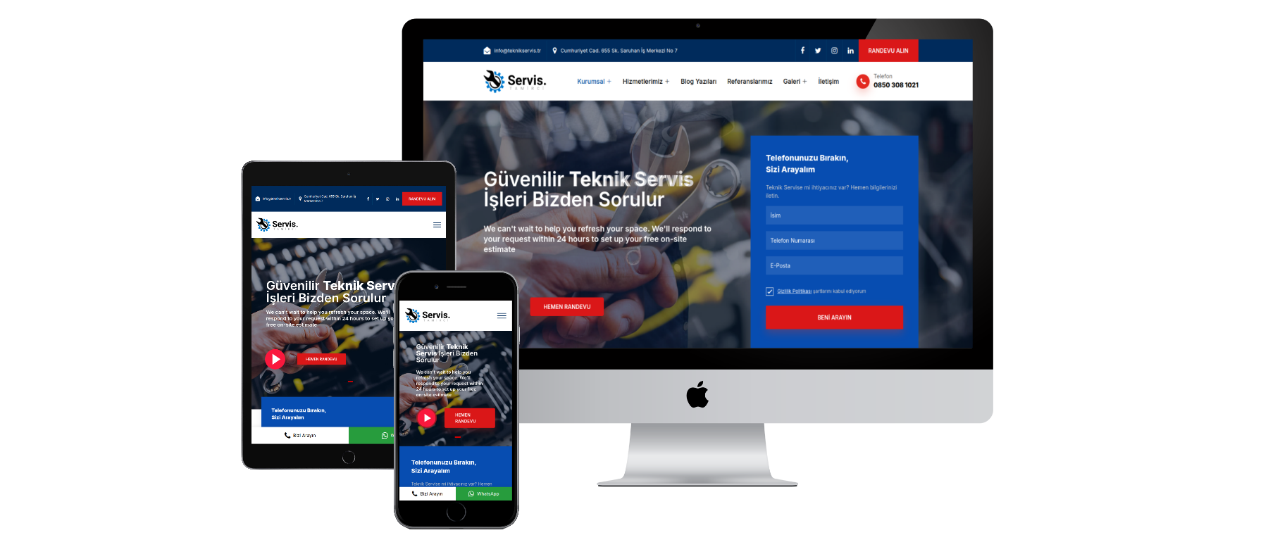 Teknik Servis Kurumsal Teması #1 - Asil.net.tr - Yazılım ve Hosting Firması